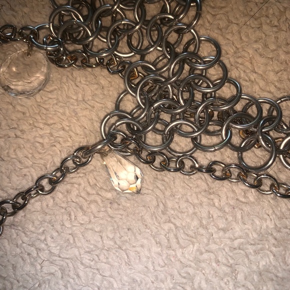 VINTAGE silver chain and crystals bra - Picture 9 of 10